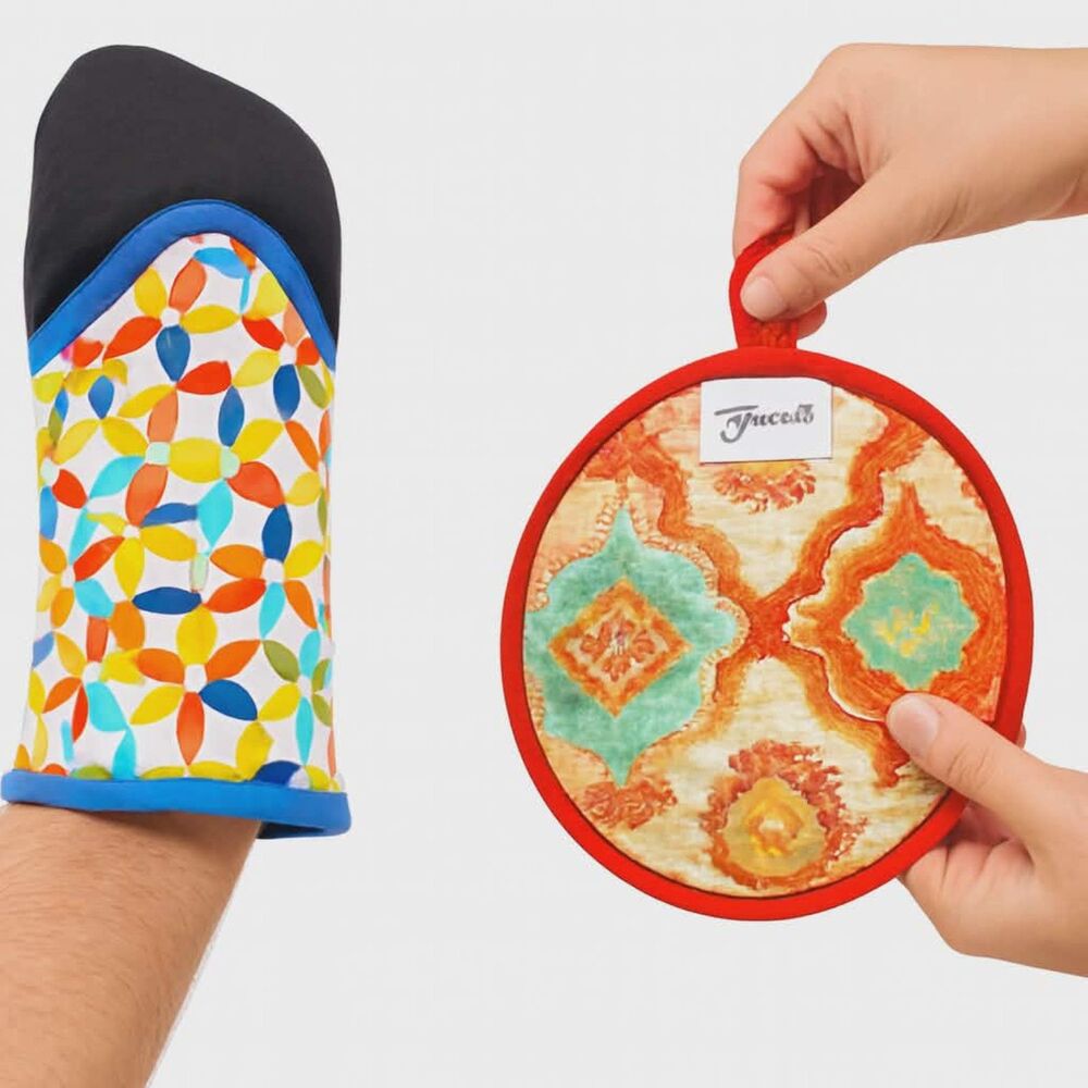 Fiestaware Fiesta Pot Holder Oven Mitt Puppet Non Slip Grip NWTS